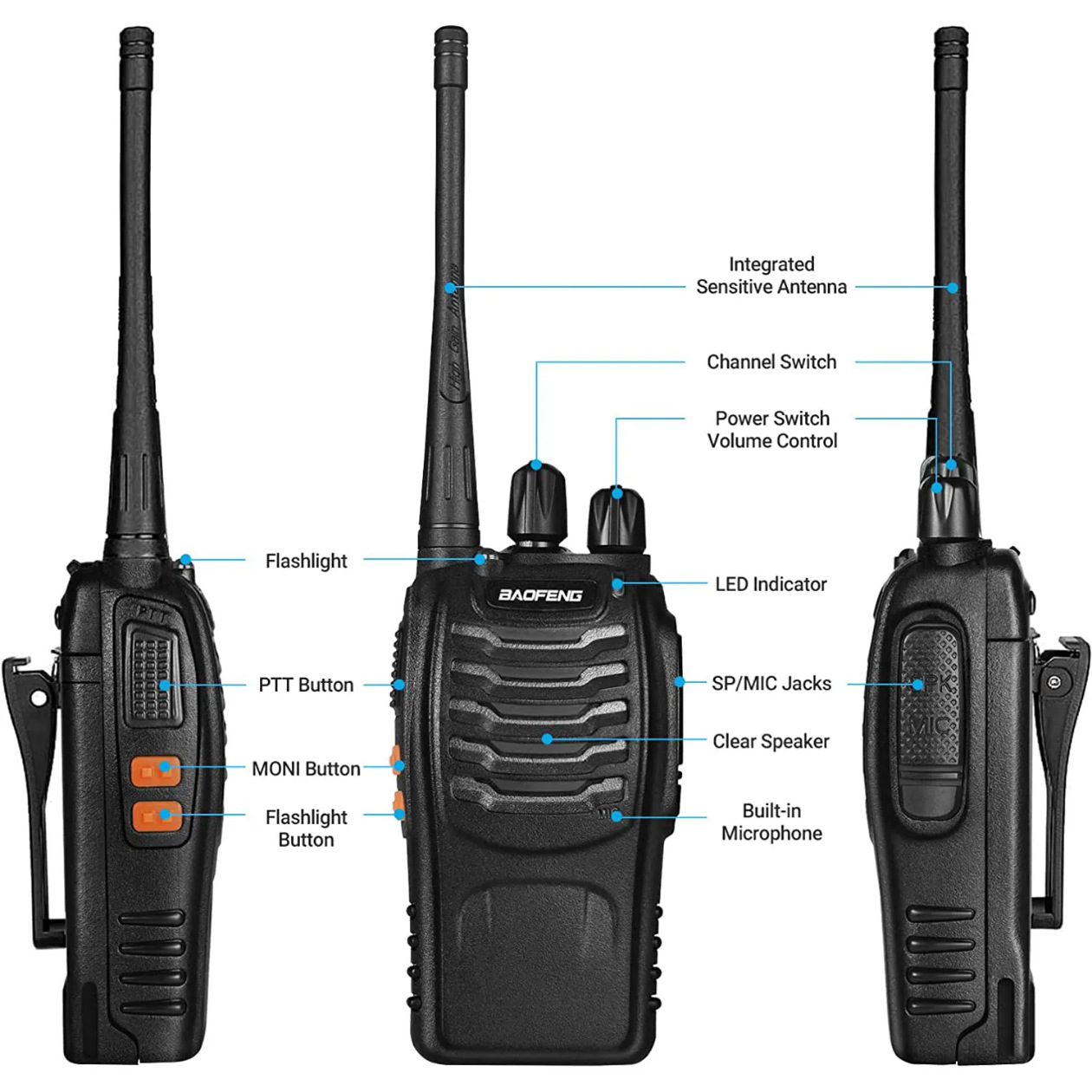Walkie-Talkie Civil para Exteriores BF-888S, Baofeng Inalámbrico de Mano, Versión en Inglés para Comercio Exterior, Venta al Por Mayor del Fabricante