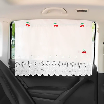 Car curtains Fresh Cute Sun Protection Heat - cherry-magnet-suction-cup-double-adsorption