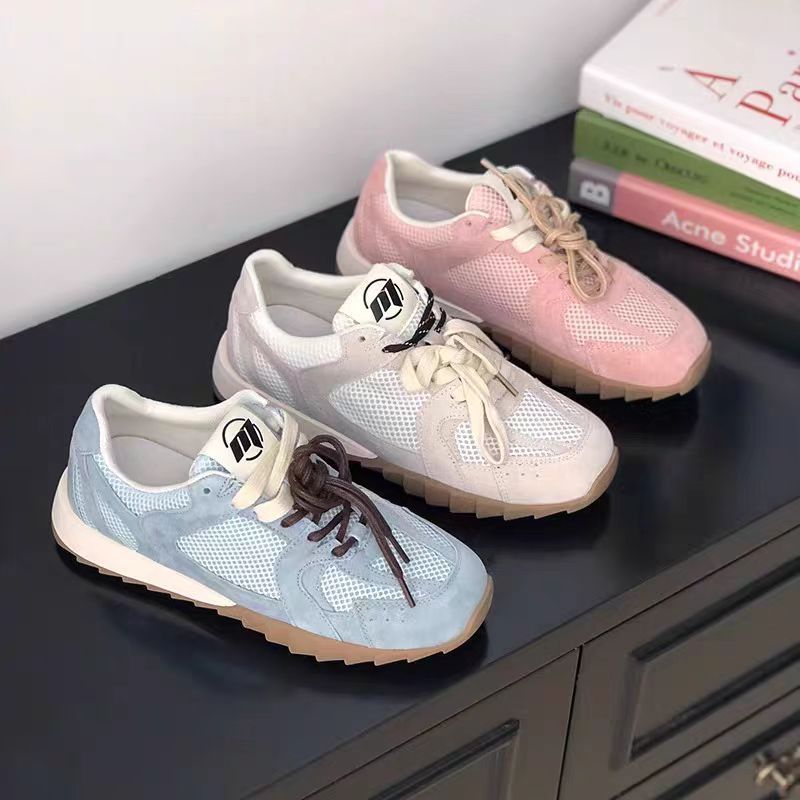 Mesh transpirable cintura gruesa zapatos de entrenamiento de mujeres 2024 primavera y verano zapatos de trote de base suave zapatos de mujer casuales