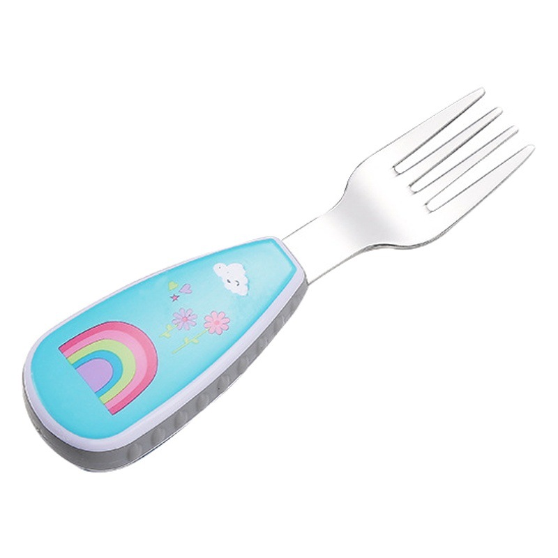 304 vajilla infantil de dibujos animados de acero inoxidable cuchara de alimentación del bebé suplemento alimenticio del bebé cuchara tenedor traje conveniente