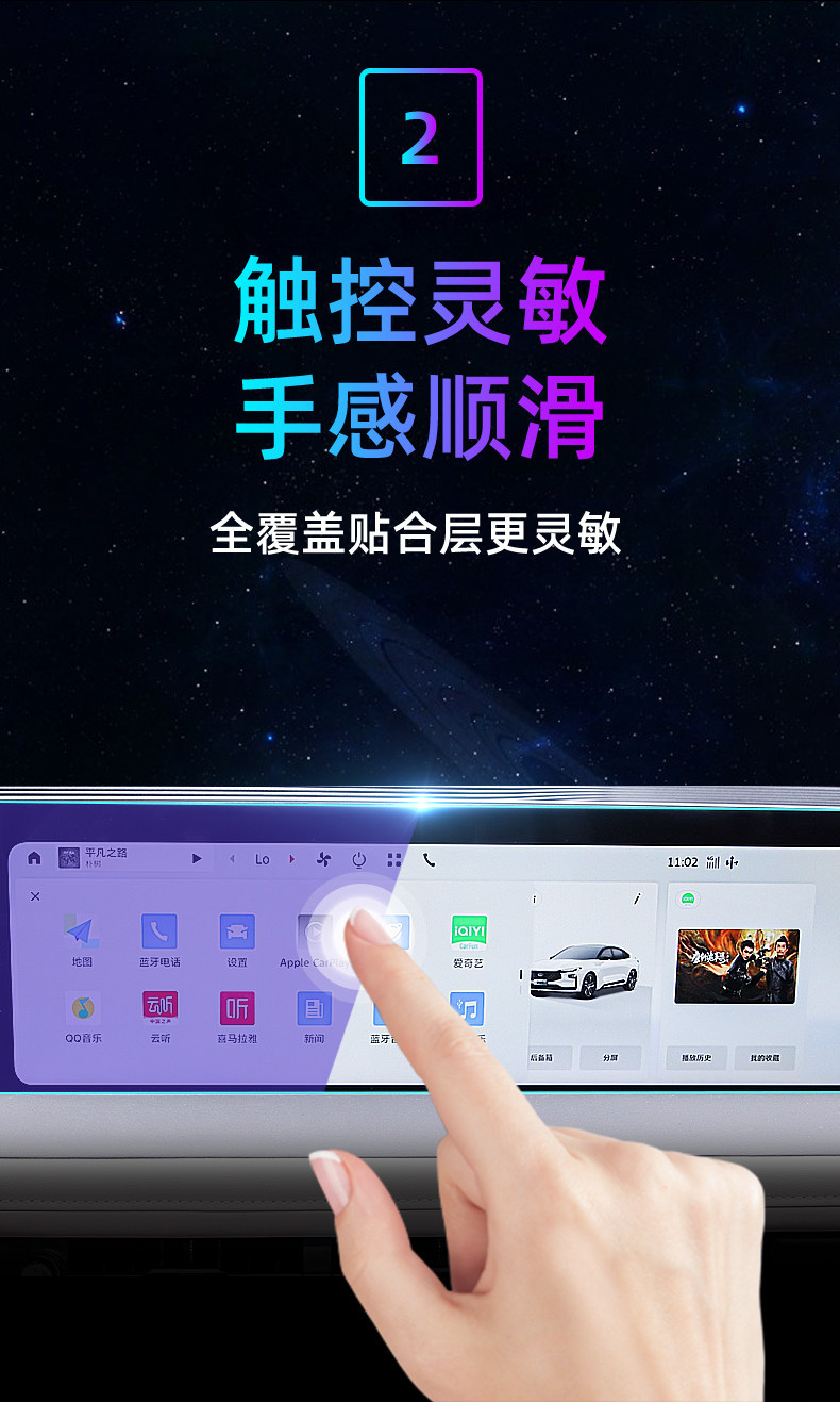 Suitable for 26 models of Ford Mondeo central control tempered film, car navigation screen protector, display screen protective film, instrument panel