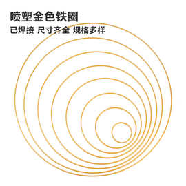 婚庆用品不生锈喷塑环保金色烤漆铁圈 DIY圆形花环圆环摆件装饰品
