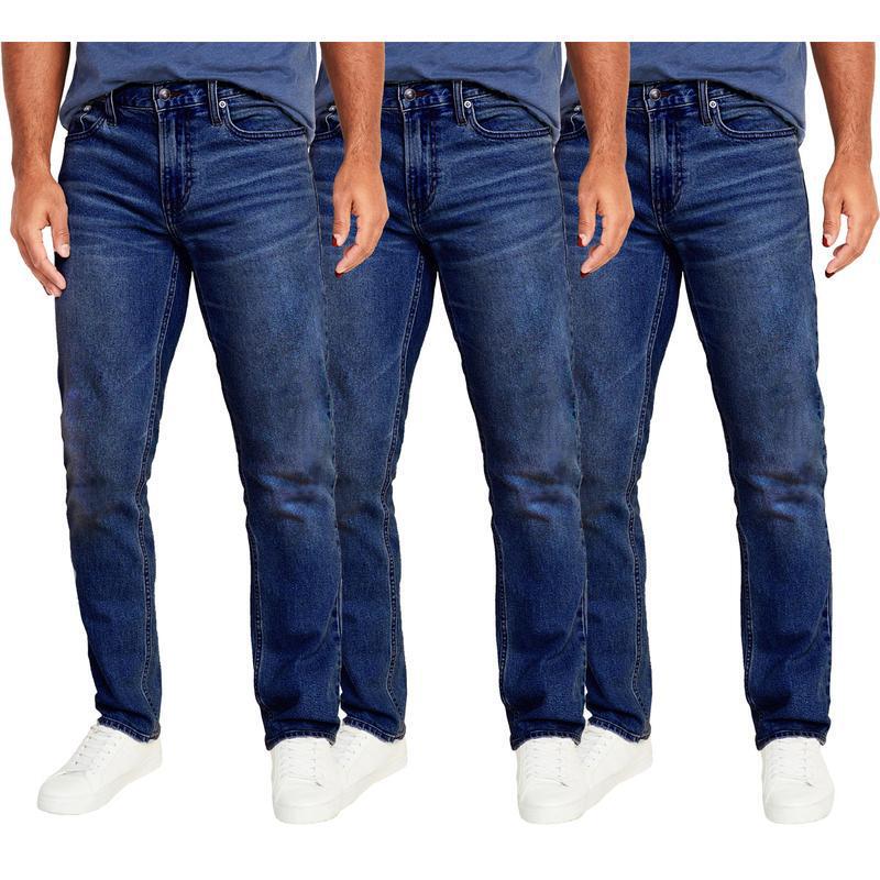 跨境Men's 3 Pack Flex Stretch Slim Straight Jeans with 5|undefined