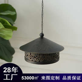 现货户外铁艺蚊香盒家用花园悬挂式创意熏香炉防风带盖蚊香盘托