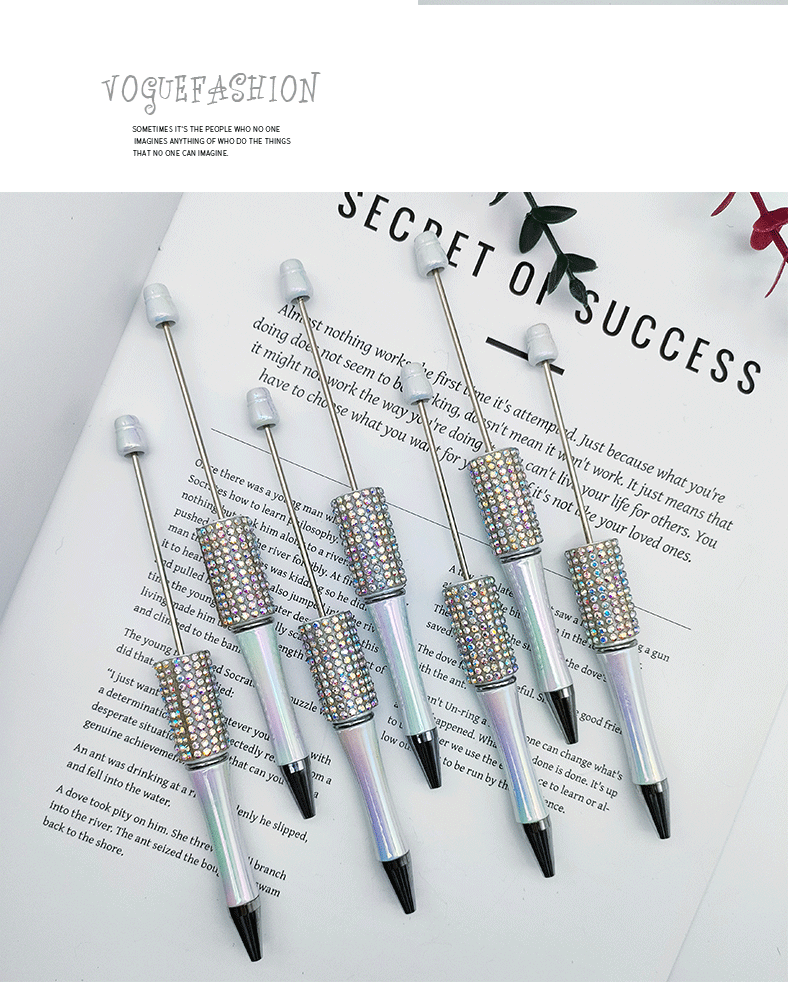 1 Piece Solid Color Class Learning ABS Plastic Rhinestone Casual Preppy Style Ballpoint Pen display picture 2
