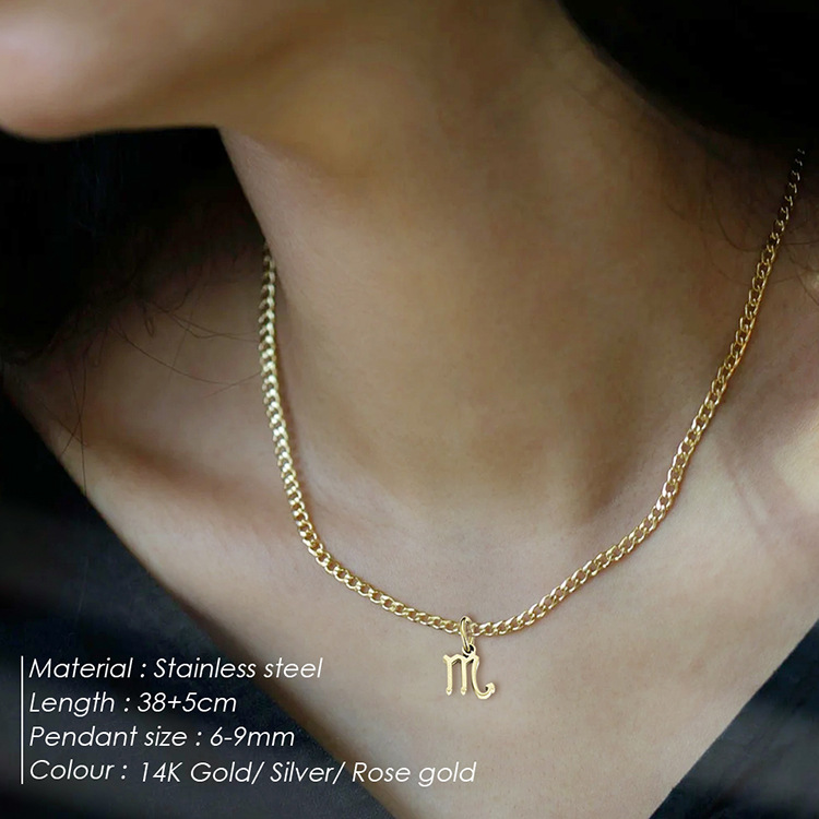Stainless Steel Simple Style Plating Hollow Out Constellation Pendant Necklace display picture 1