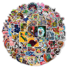 100张欧美街头潮牌涂鸦卡通跨境贴纸笔记本桌面装饰贴画不干胶