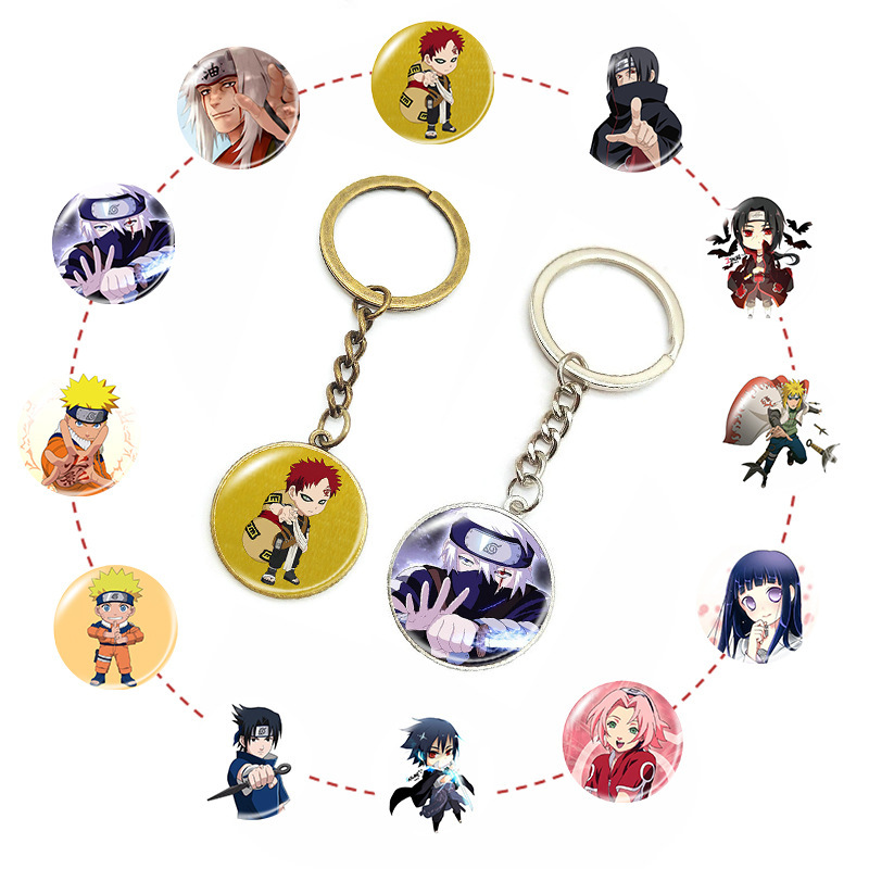 Cross-border New Anime Naruto Surrounding Time Gem Keychain Pendant Car Bag Pendant Small Gift