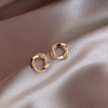 Earrings, fashionable silver needle, 2021 years, Japanese and Korean, silver 925 sample, internet celebrity