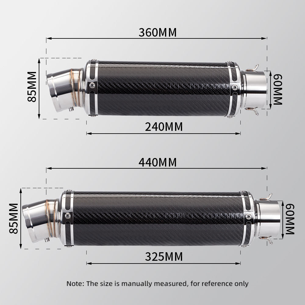 Applicable motorcycle MT09 CBR500R Z900 modified C29 small gun elbow exhaust pipe 60mm universal tail section