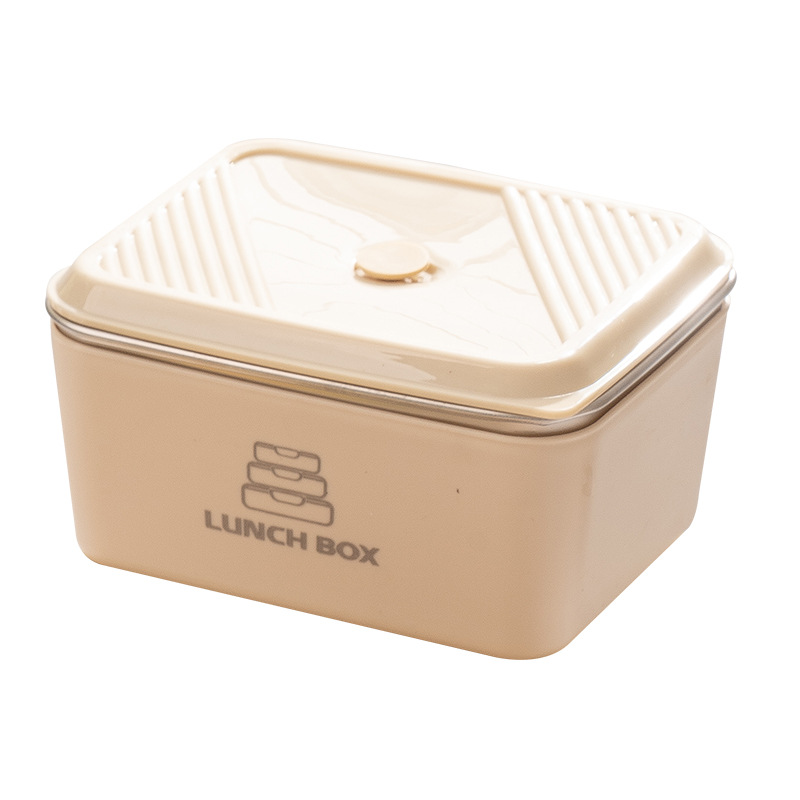 Viajes de estudiantes caseros a prueba de fugas preservación fresca aislamiento caja de almuerzo de acero inoxidable doble sellado con cubierta dormitorio puede microondas caja de almuerzo