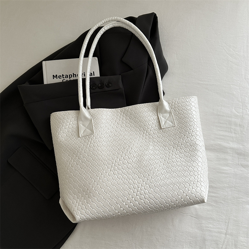 Bolso de hombro de mujer, bolso de verano, nuevo estilo de moda, bolso de cuero suave tejido de gran capacidad, bolso de mano de mujer, bolso de mano de mujer