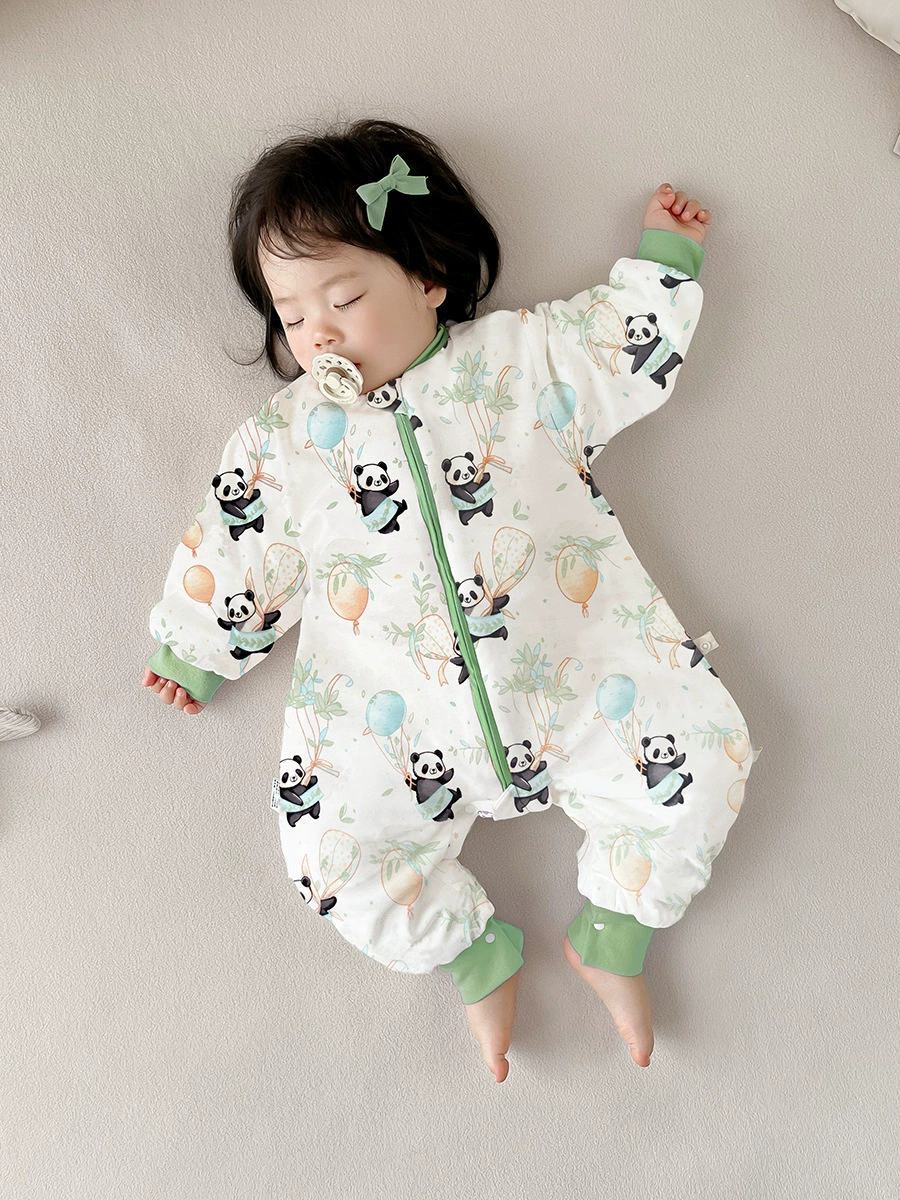 Плавка шёлковый константный температурный спальный мешок для малышей типа A осень-зима с утеплением, для девочек и детей с разрезами для ног и против kicking спального quilt для мальчиков