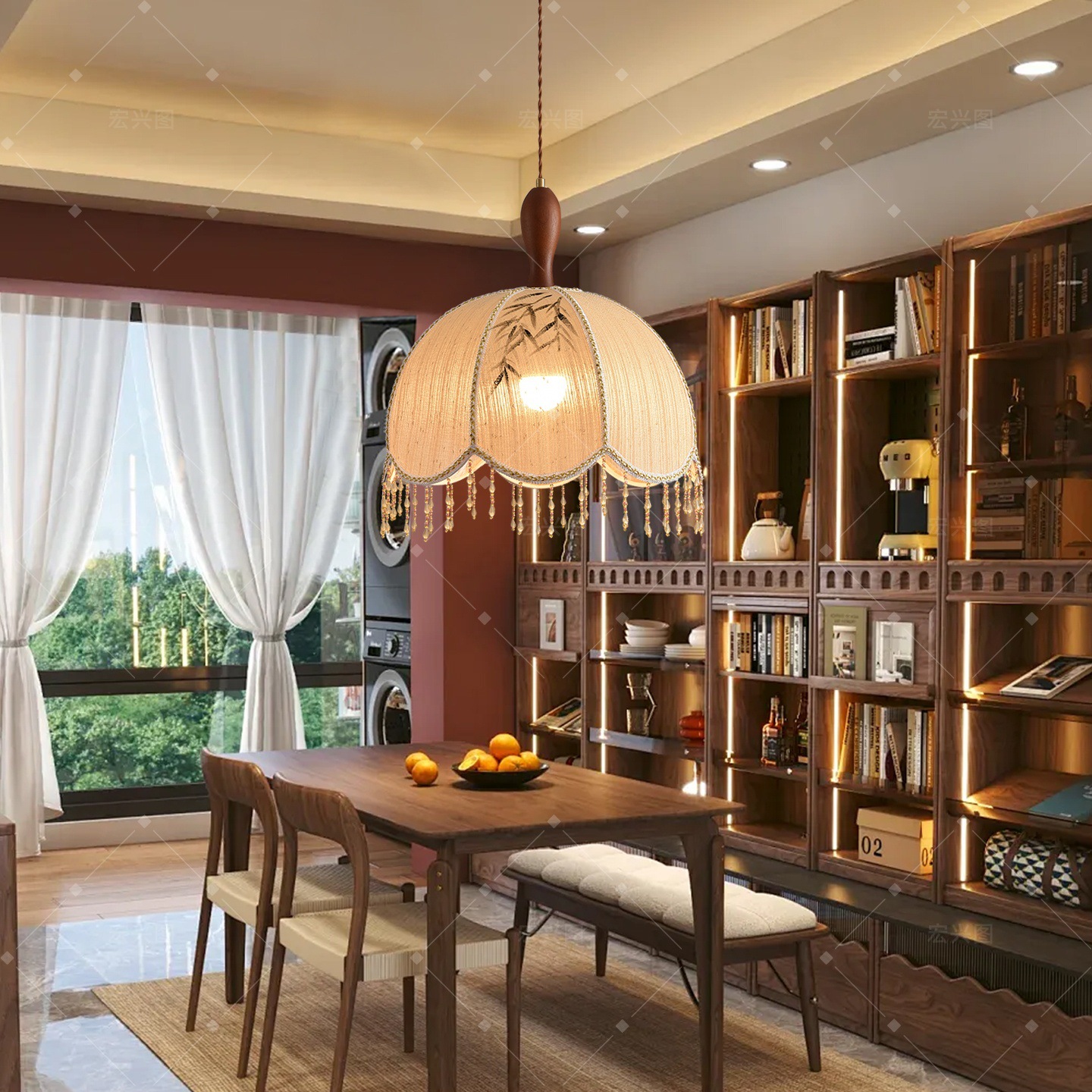 Red popularidad de estilo japonés retró tela cabecera bar tronco pequeño candelabro nórdico sala de té sala de estar comedor candelabro