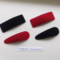 秋冬新款菱格植絨BB夾時尚韓版劉海夾後腦勺髮夾氣質名媛夾子髮飾