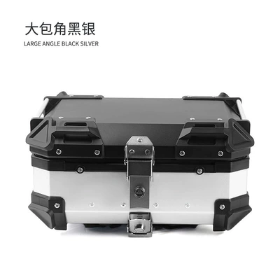 Electric scooter modified aluminum Motorcycle trunk - motorcycle-large-corner-trunk-silver-25l
