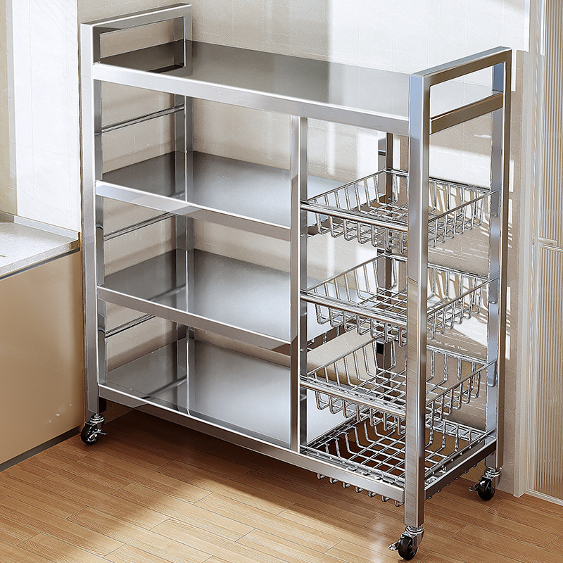 Cesta de verduras estante de cocina piso multicapa multifuncional horno de microondas estante de almacenamiento de utensilios estante de bocadillos