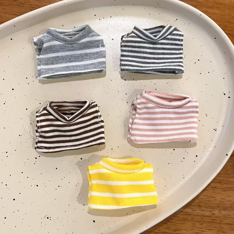 [Only Baby Clothes] Striped T-Shirt Cotton Doll Top Long-Legged Kitty Doll Pendant Doll Clothes Accessories