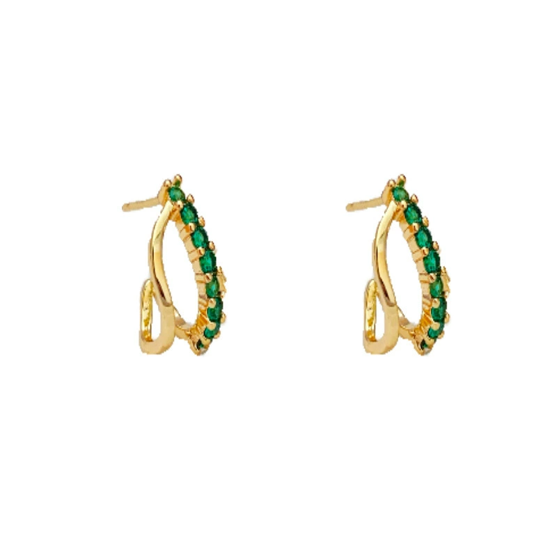 Серебряная игла, модные зеленые жемчужные серьги, широкая цветовая палитра, цветочный узор