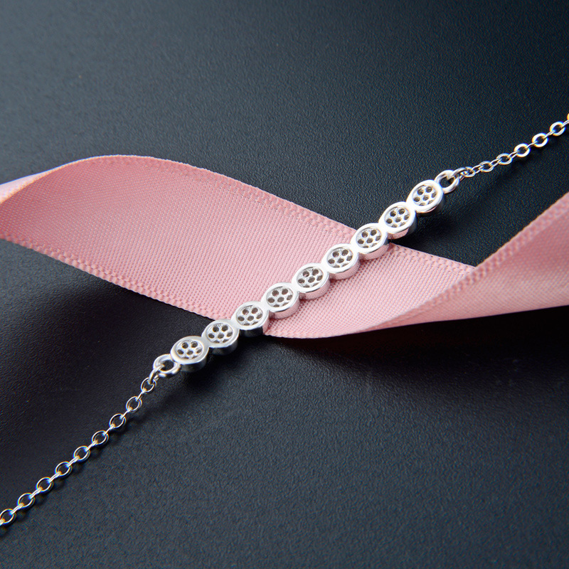 Estilo japonés y coreano de moda elegante pulsera accesorios s925 plata con incrustaciones de circón creativo simple pequeña pulsera fresca para las mujeres