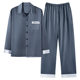 Pajamas men's Spring and Autumn Silk Ice Silk long sleeve young and middle-aged men's artificial silk spring and summer Four Seasons home wear