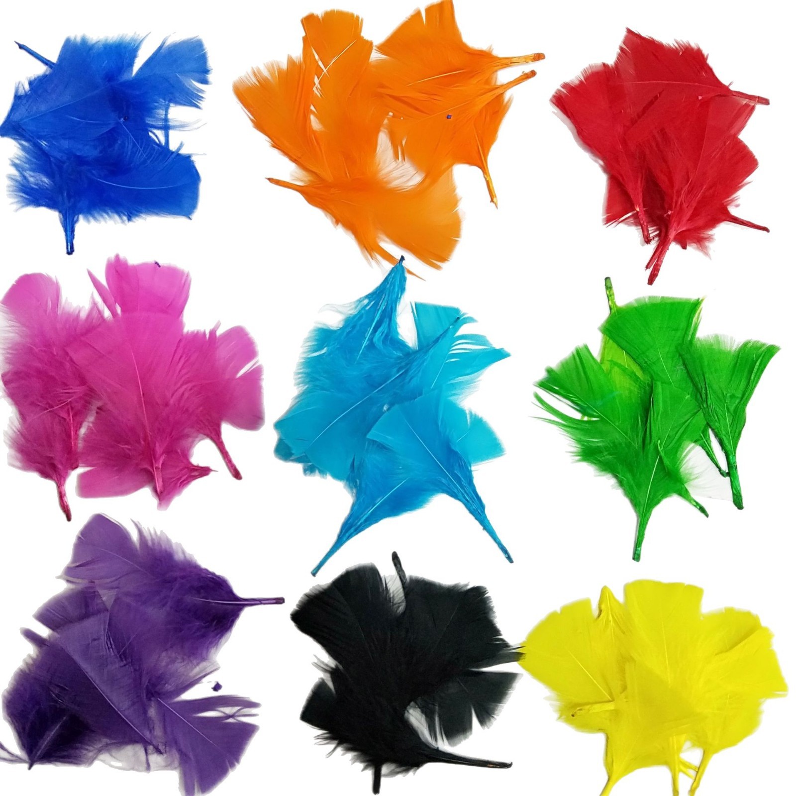 火鸡羽毛平头大头仔彩色羽毛混装DIY手工服饰耳饰辅料平板火鸡毛
