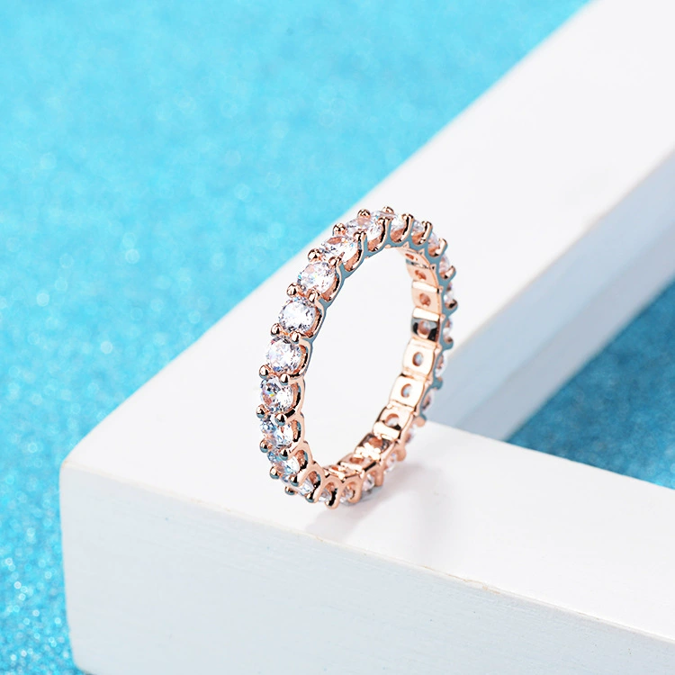 Zirconium, fashionable ring with stone, universal wedding ring, jewelry, wish, diamond encrusted, simple and elegant design, wholesale