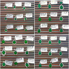 和田碧玉吊坠925银镶嵌配饰 树叶绿碧玉项链女款玉挂件玉吊坠