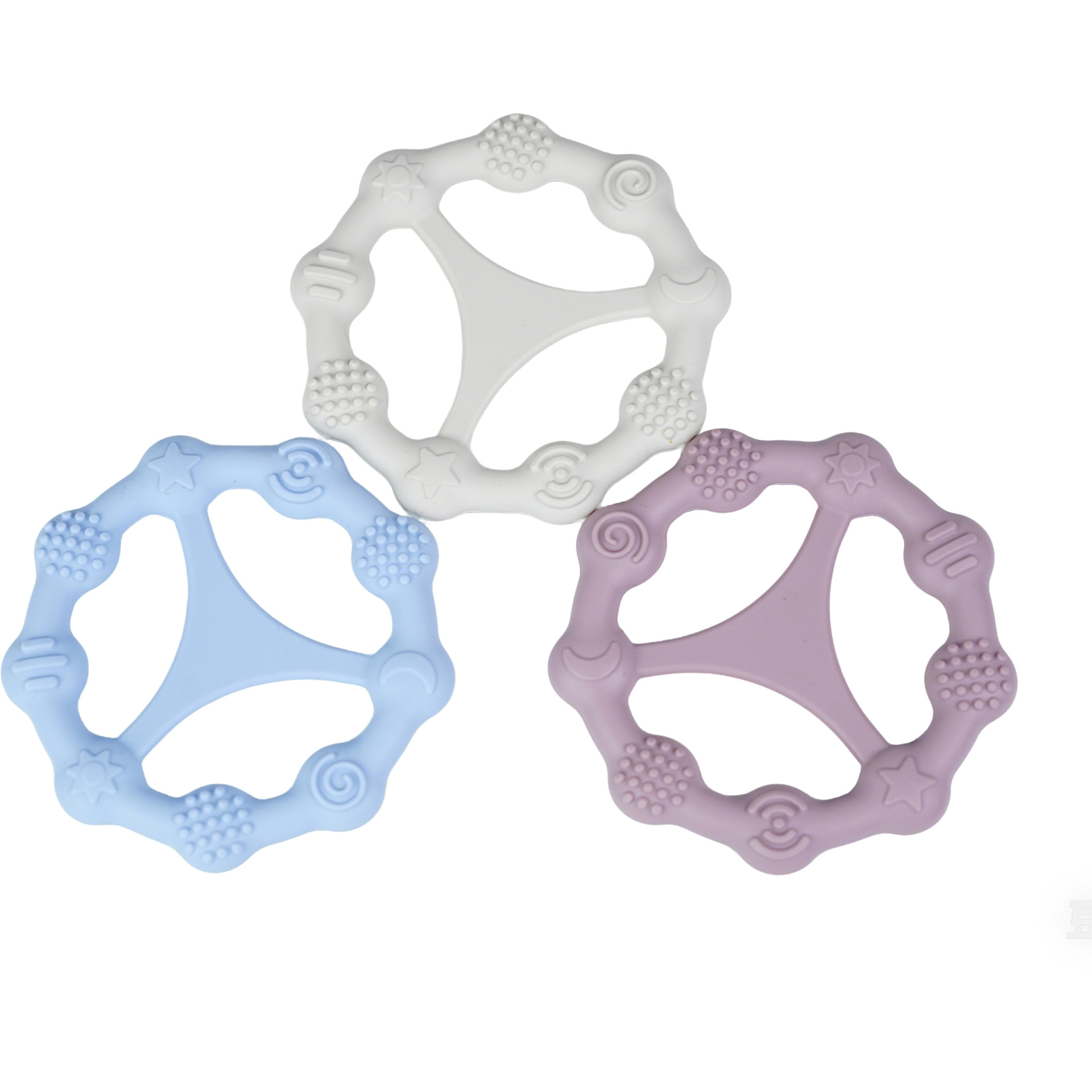 Los nuevos juguetes molares de silicona para bebés suministrados directamente por la fábrica son adecuados para bebés de 0 a 6 meses de edad.