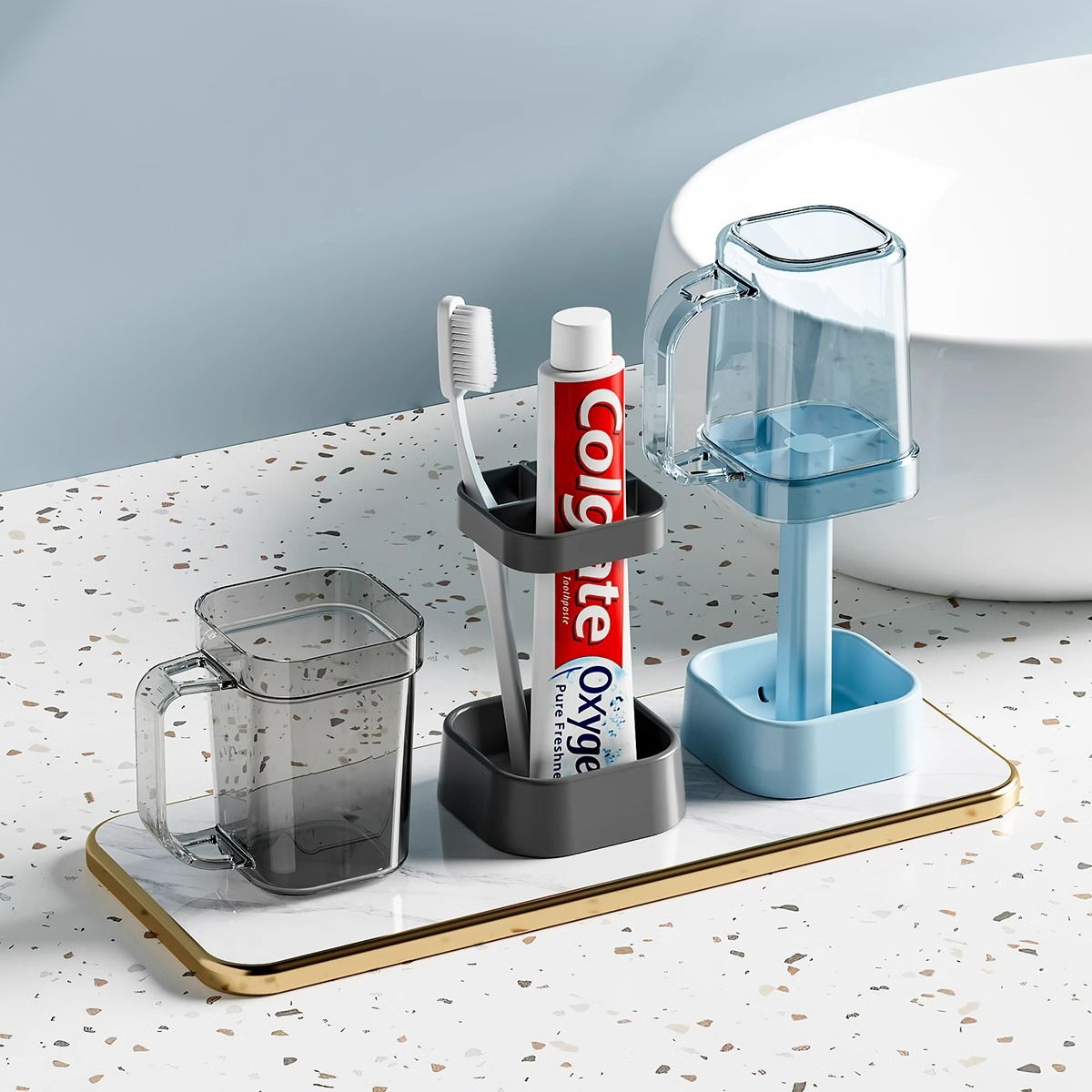 Luxury Toothbrush Holder Cup For Couples And Families_voghion.com