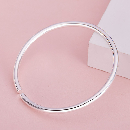 Weihua Women's Bracelet Glossy Bracelet Fashionable Silver-plated Jewelry Solid High-gloss Glossy Bracelet Korean Version Men's and Women's
