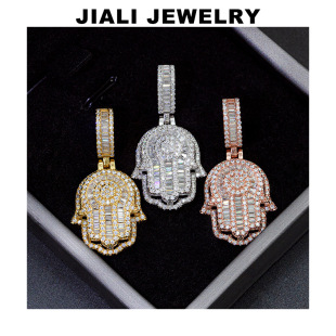 European and American Niche S925 Silver Moissanite Palm Pendant Cross-Border Platform Hot-Selling Unisex Style Quick Test Diamond Pen Pendant