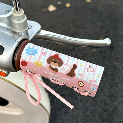 Cartoon handlebar covers for electric Handlehold cover - apple-dachshund-dog-color-pattern