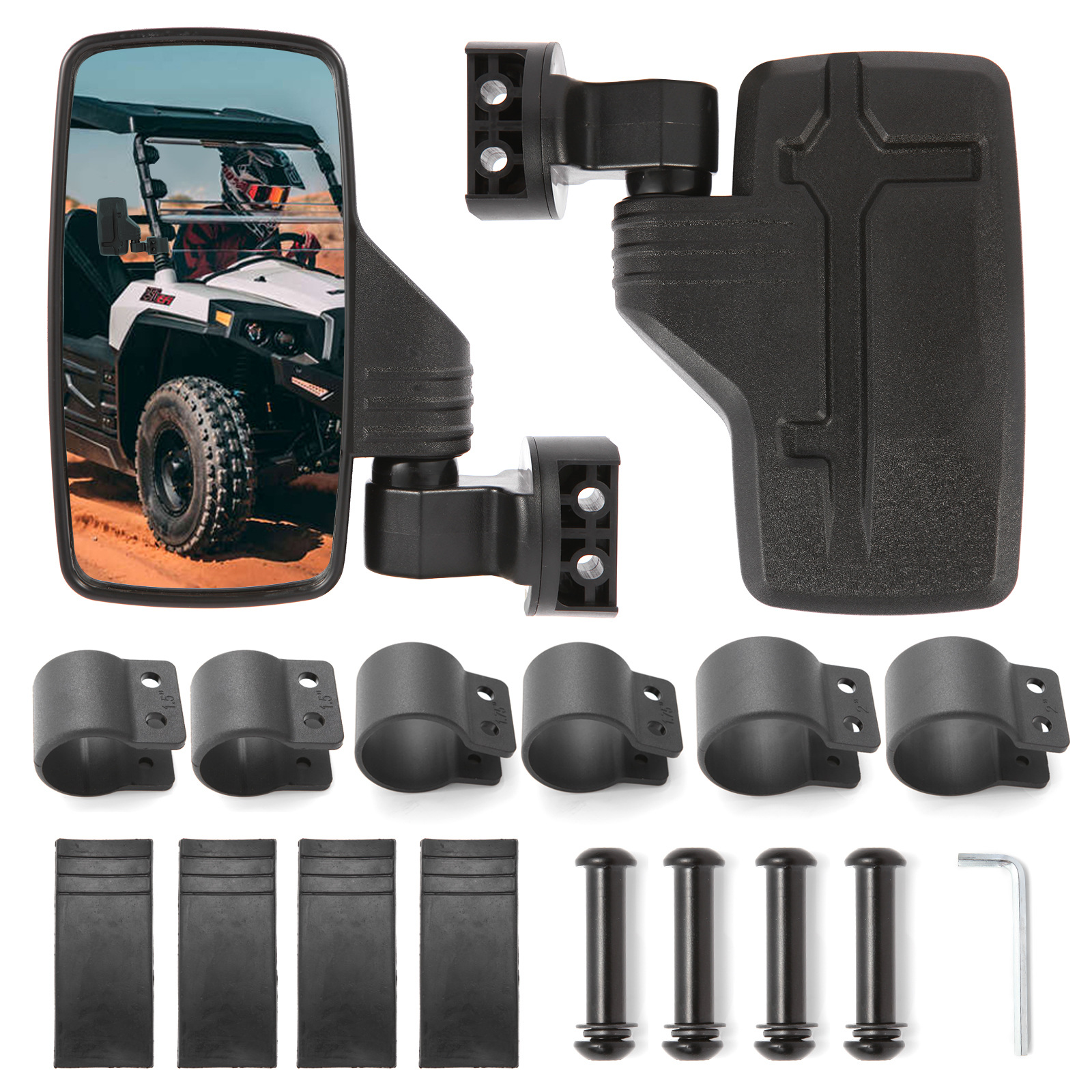 跨境电商UTV卡丁车沙滩车全地形越野车改装广角后视镜侧边倒车镜