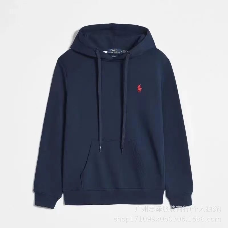 跨境拉夫劳伦LR刺绣小马男卫衣春秋款女连帽卫衣休闲宽松纯色运动|undefined