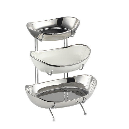 Nordic multi-layer fruit tray living room coffee table household candy tray front desk placement snack tray beauty salon pastry fruit tray