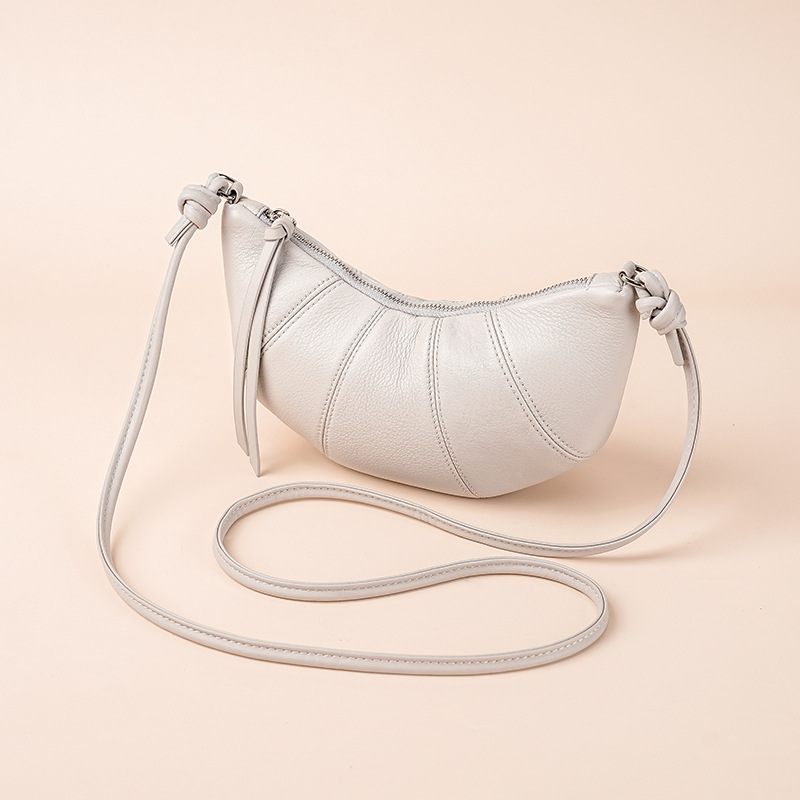 Top Grain Cowhide Leather Hobo Bag - Genuine Leather Shoulder & Crossbody Bag, Summer Fashion Casual Versatile Luxury Dumpling Bag For Women - Thumbnail 8
