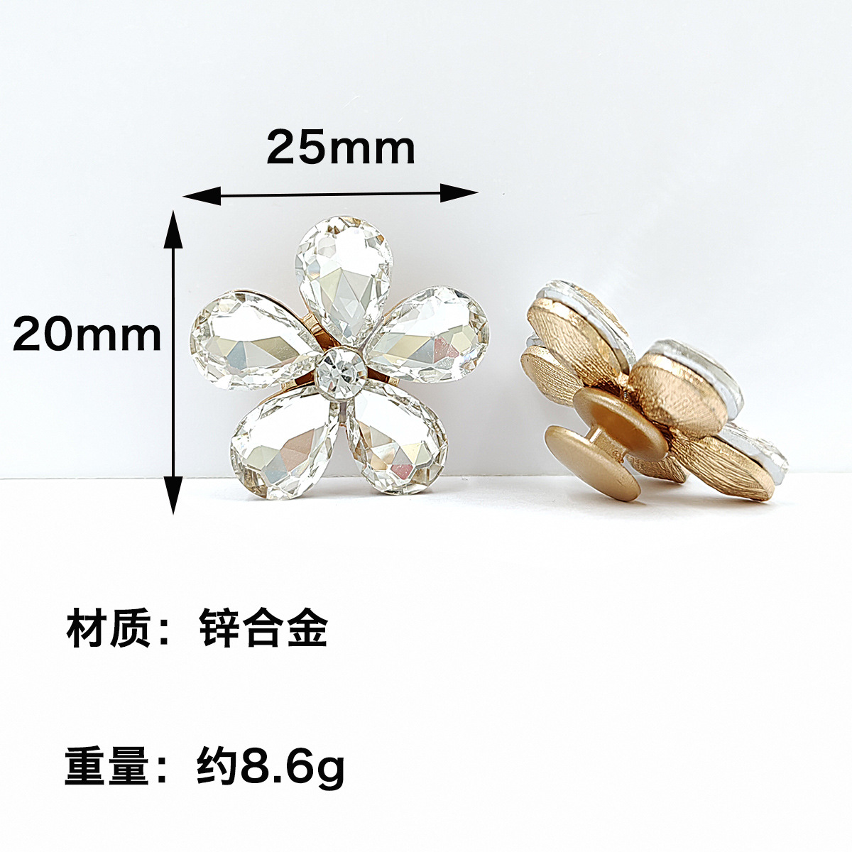 Abalorios para zapatos Croc en existencia con decoraciones de mariposas florales, accesorios de estilo punk de metal para zapatos de jardín, accesorios para zapatos Croc.