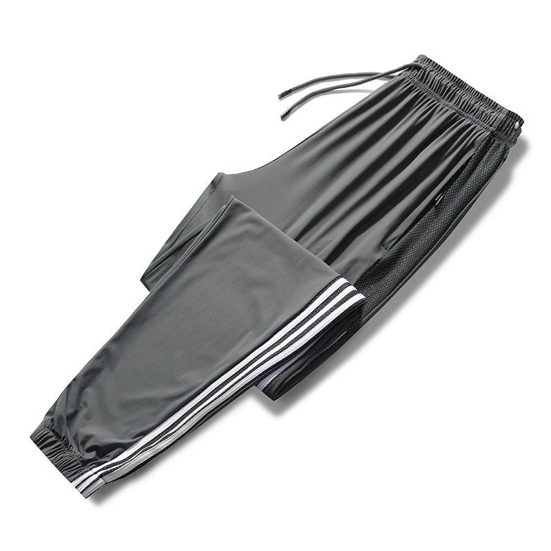 Pantalones de secado rápido de talla grande 2022 pantalones de tres barras de seda de hielo de verano estilo casual suelto de fábrica al por mayor