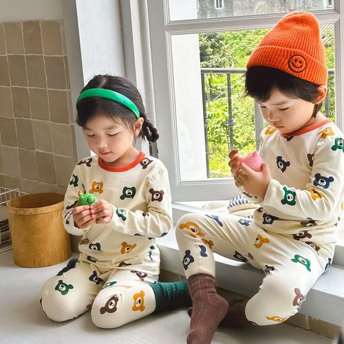 Baby autumn clothes, autumn pants, autumn and winter suits, cotton sweaters, underwear, small and medium-sized boys' clothes, children's home pajamas