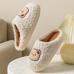 Lidani cotton slippers for men winter cute indoor furry shoes warm non-slip home plus velvet slippers for women wholesale