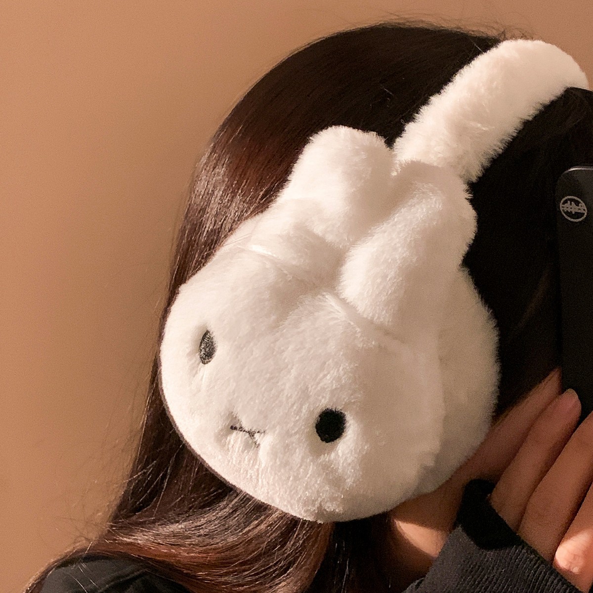 Conejo pequeño auriculares de peluche invierno protector de oídos bolsas de oídos anticongelante estudiantes de bicicleta auriculares lindos auriculares cálidos a prueba de frío