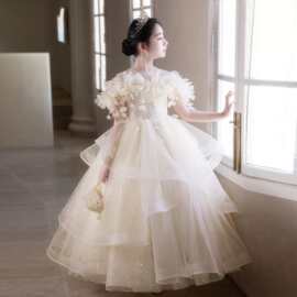 女童礼服轻奢儿童生日公主裙2026新款高级感小花童婚礼钢琴演出服