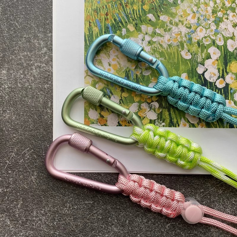 Umbrella rope weave water bottle buckle metal hook portable beverage lanyard mountaineering backpack key lock quick hook edc