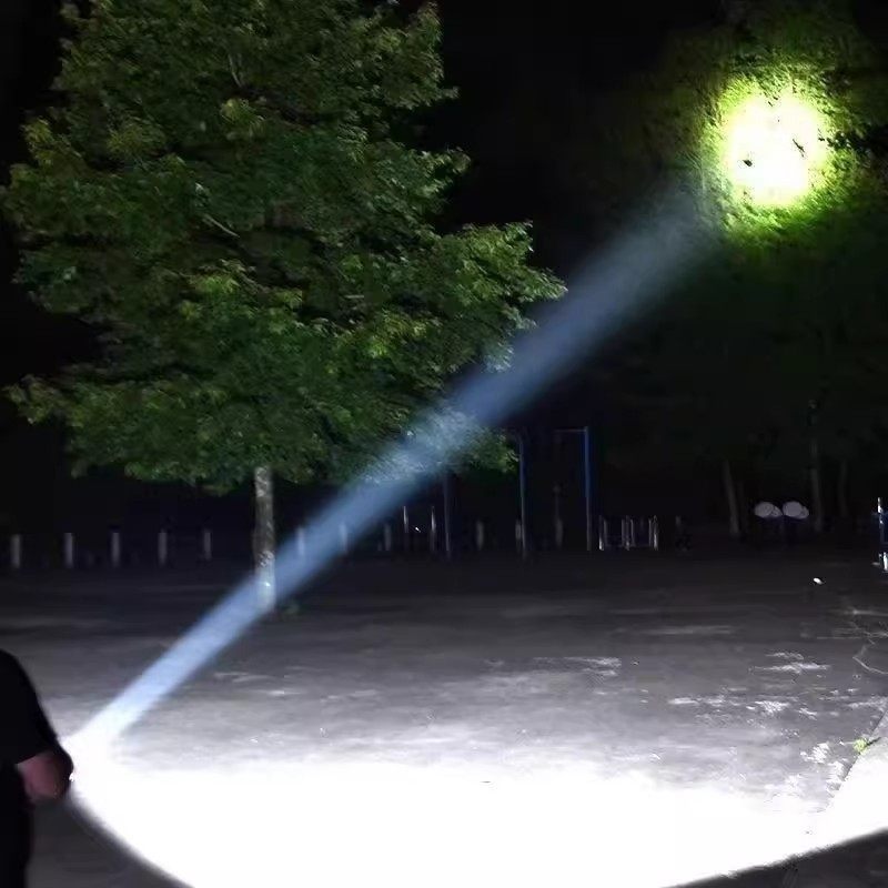 Bull Brand Flashlight with Four-Core Strong Light, Ultra-Bright, Rechargeable, Long-Range, Outdoor High-Power Laser, Long-Lasting Battery