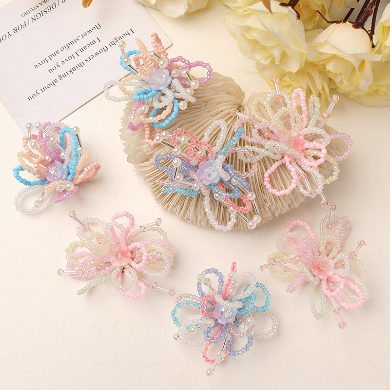Original Sweet Oxygen Girl Colorful Bead Bell Flower Cluster DIY Side Clip Hair Accessory Clog Shoe Flower Shoe Buckle Accessory
