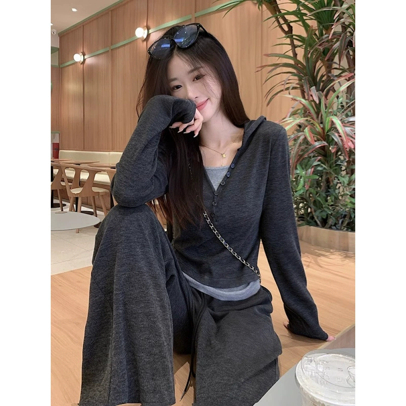 С капюшоном свитер спортивный костюм женский осенний и зимний дизайн