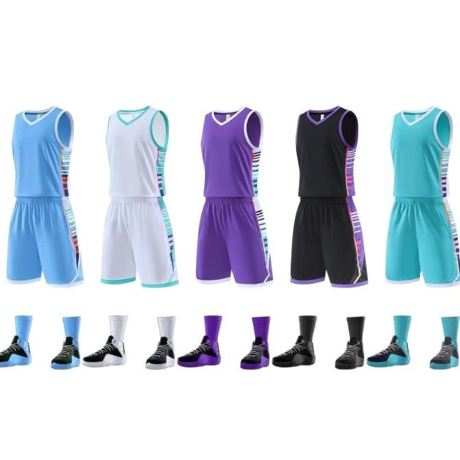 Nuevo traje de uniforme de baloncesto Camisetas de competición impresas para hombres y mujeres Campamento de entrenamiento para niños de verano Uniformes de equipo Chaleco Pantalones de cuatro puntos