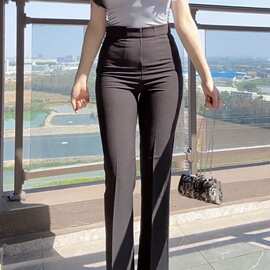 春夏修身西装裤女垂感微喇叭裤子女百搭高腰显瘦休闲裤新品