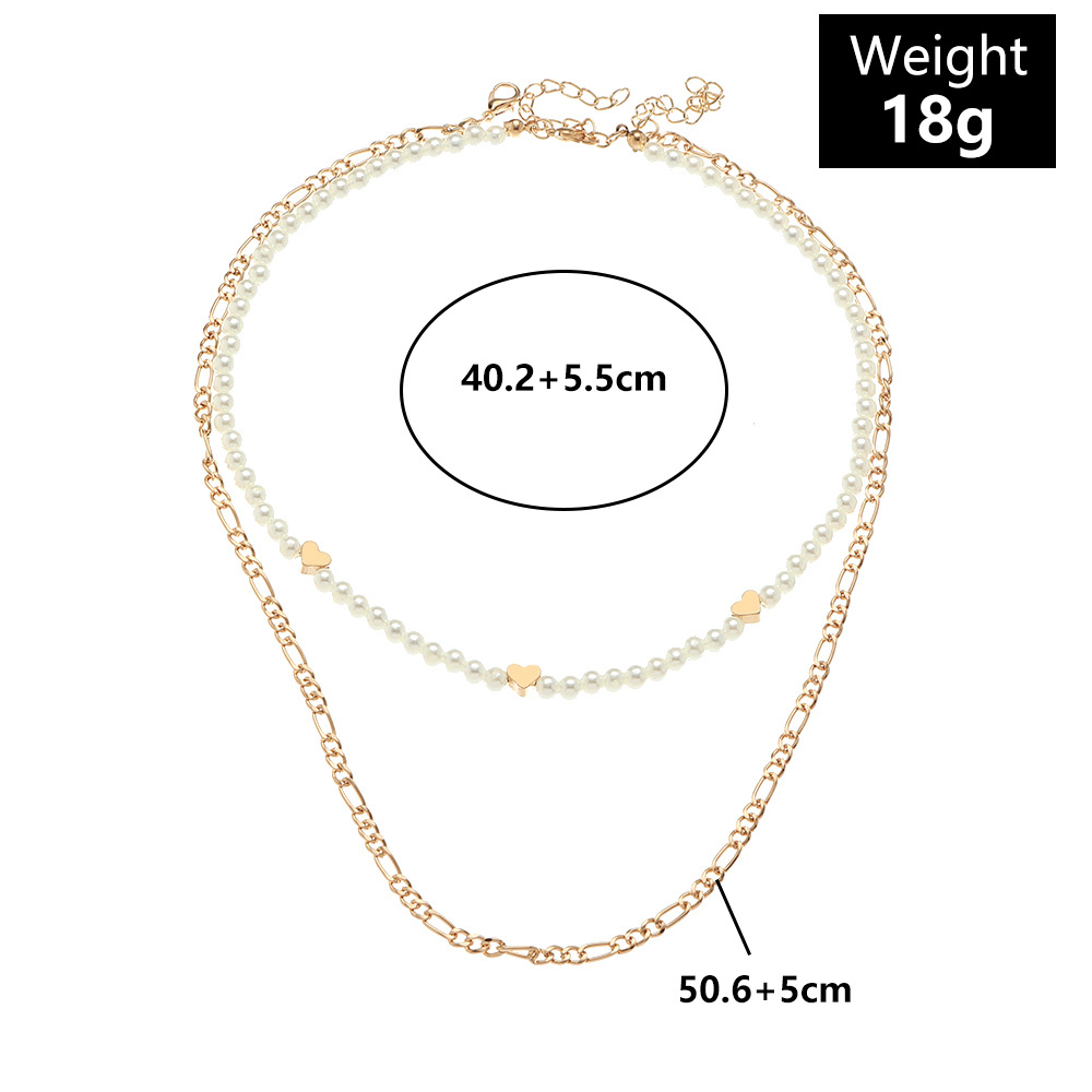 Fashion Creative Hollow Double-layer Chain Five-pointed Star Rice Bead Necklace display picture 4